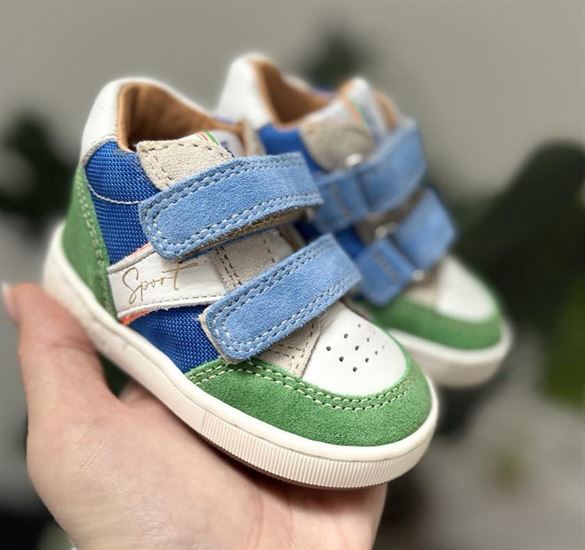 Formidable Velcro  S, Hvid Blå Grøn Babybotte Sneaker