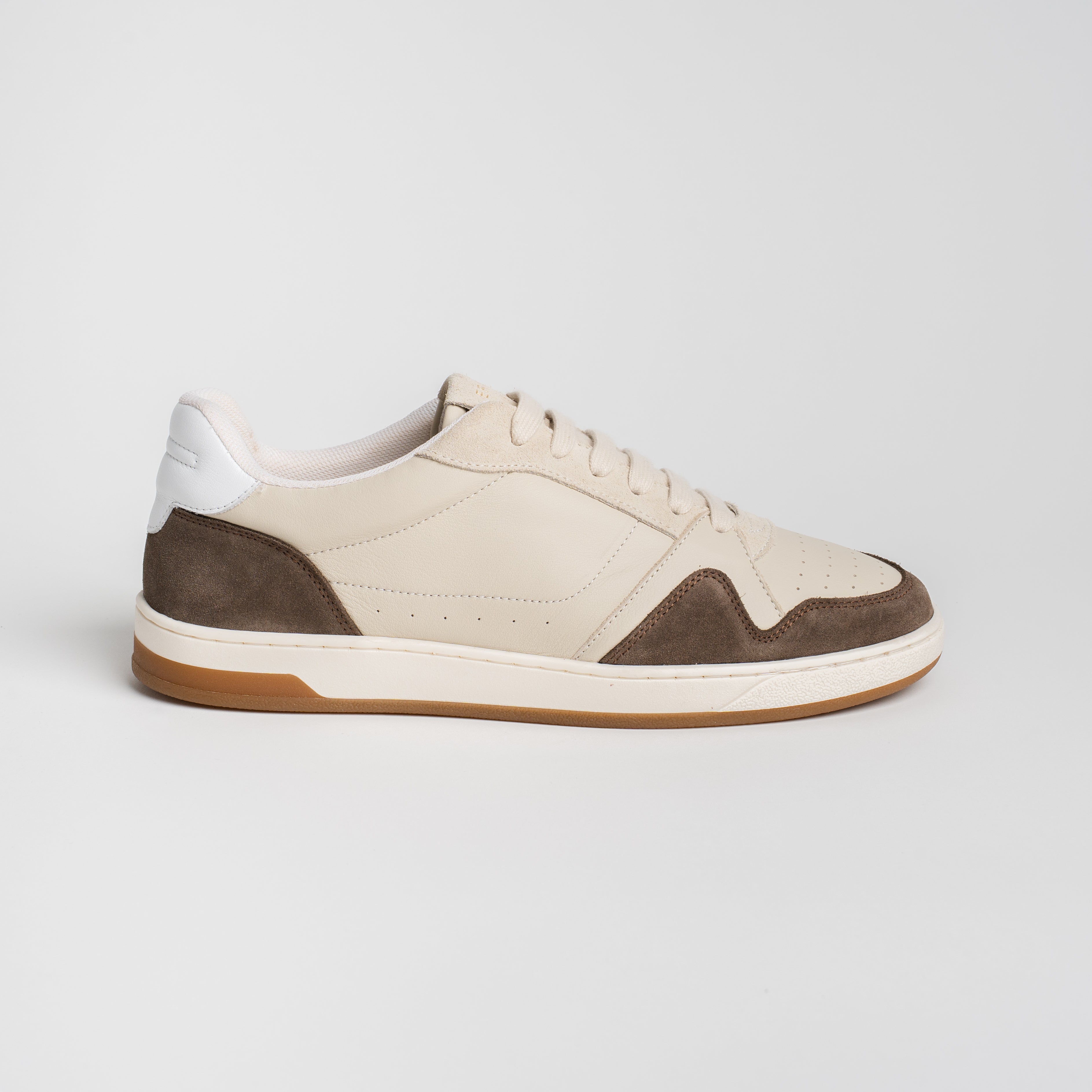 Retro Mocha Beige Læder Sneakers – Stilfuld Komfort!