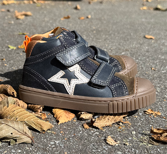Moderne Babybotte sneakers til børn - navy/kaki med velcro